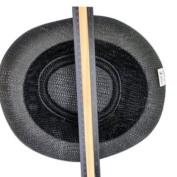 Lot 10 Adult Pork Pie Perforated Hat Black Stage Costume Cosplay Recital Show - Picture 5 of 7